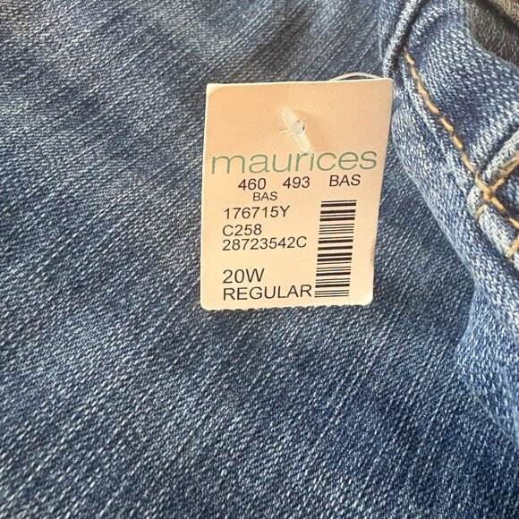 NEW Maurices Womens Jeans 20W Regular Classic Flare Blue Denim Stretch Mid Rise - Picture 10 of 13